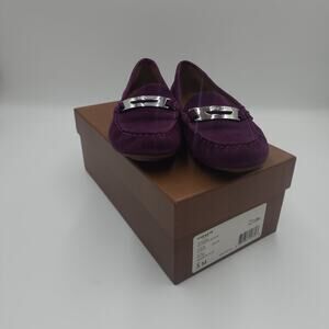 Coach Olympia Suede Flat Loafer in Plum Size 5